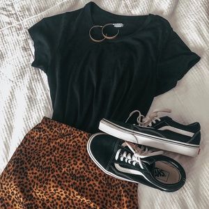 Cheetah print midi skirt